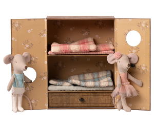 Ballet mice in dance studio. Little sister