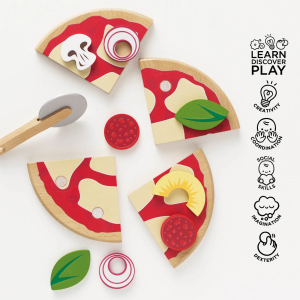 Pizza & Toppings with Slice Cutter